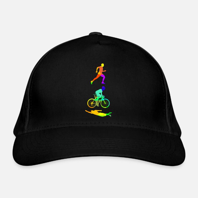 Triathlon Regenbogen Farben Polygon Sport Bio-Baseballkappe