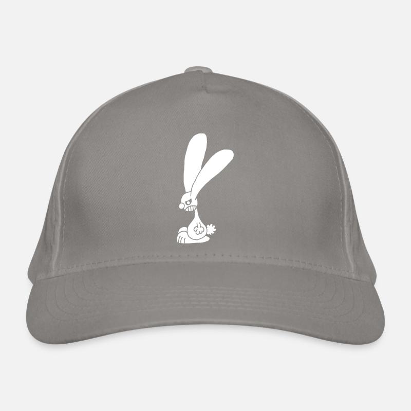 Grumpy White Rabbit Organic Baseball Cap