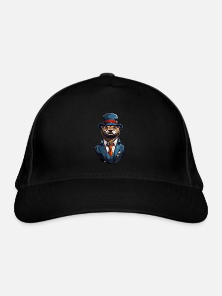 Otter Gangster Oldschool - Casquette classique bio - noir - Devant