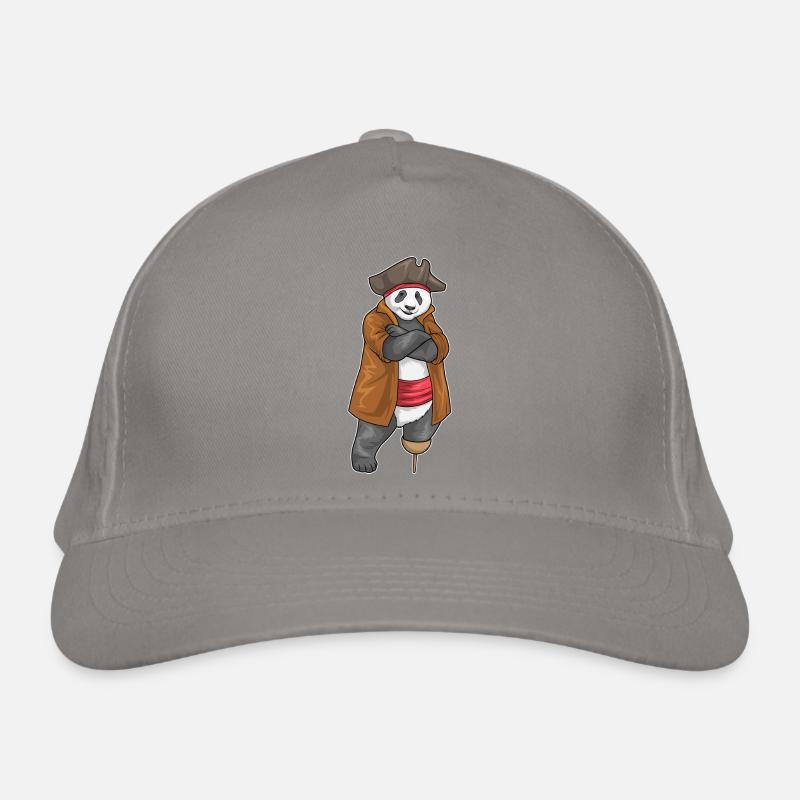 Panda Pirate Jambe en Bois Casquette classique bio