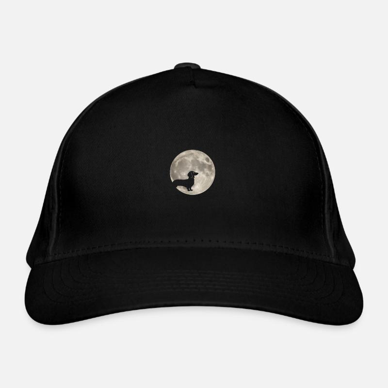 Mond Hund Dackel Bio-Baseballkappe