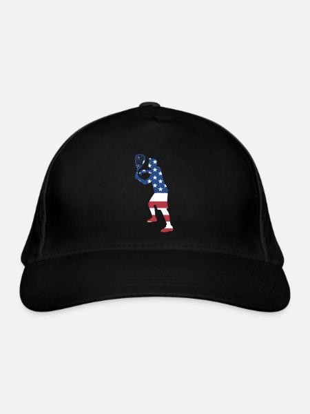 Sport Us Flag Racquetball - Casquette classique bio - noir - Devant