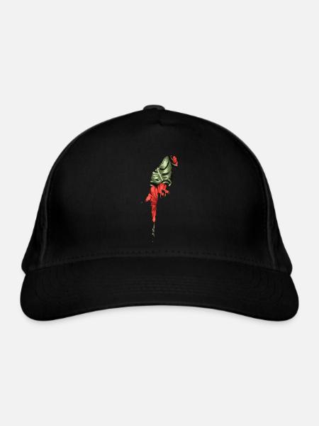 Fleurs Oiseau Animal Exotique Cadeau Aras Perroquet - Casquette classique bio - noir - Devant