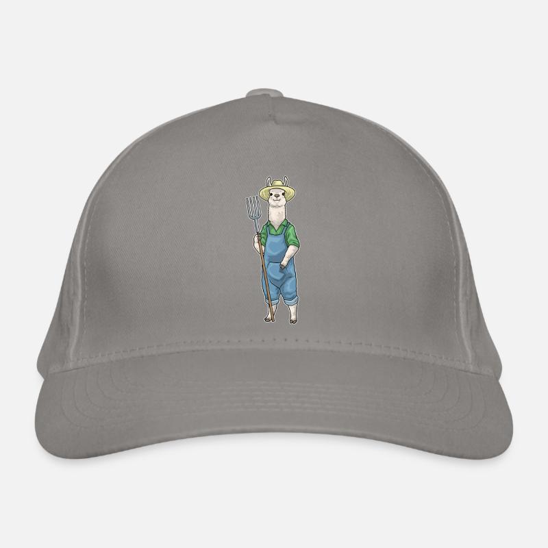 Llama Farmer Pitchfork Farm Organic Baseball Cap