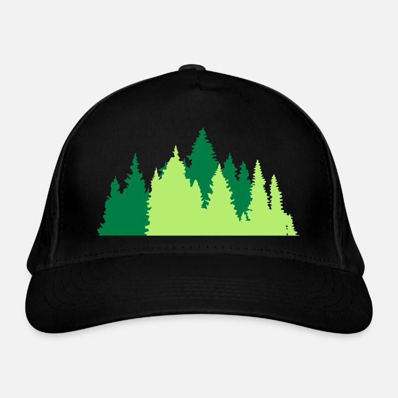 forêt de conifères forêt d'arbres forêt de conifères silhouette f Casquette classique bio