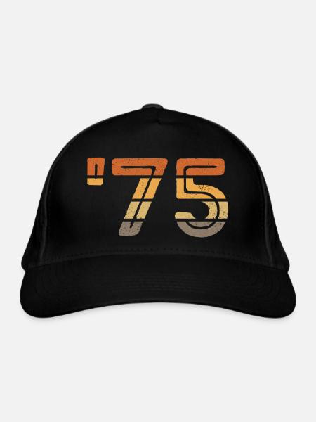 Year '75 - 1975 - Bio-Baseballkappe - Schwarz - Vorne
