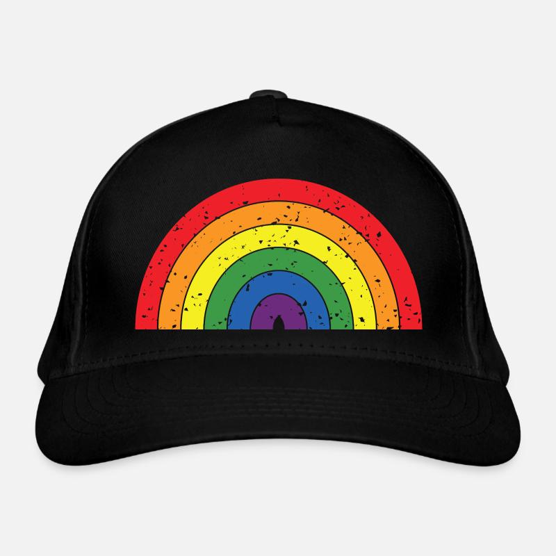Regenbogenfarben Pride Month LGBTQ+ Grunge Textur Bio-Baseballkappe