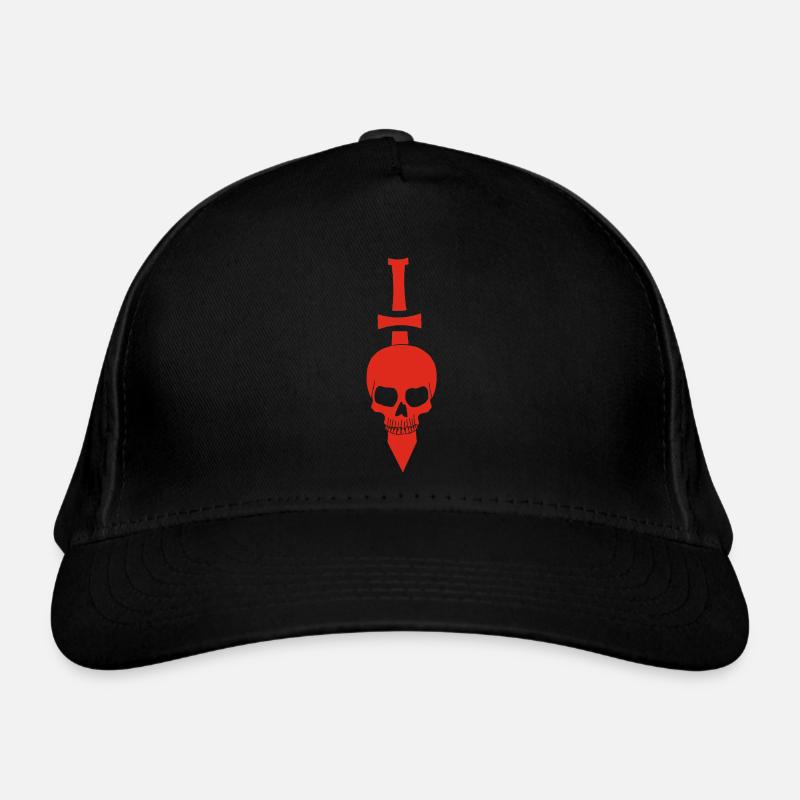 Crâne rouge et épée Casquette classique bio