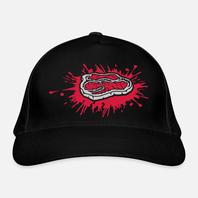 Gouttes de couleur taches de steak sanglant Casquette classique bio