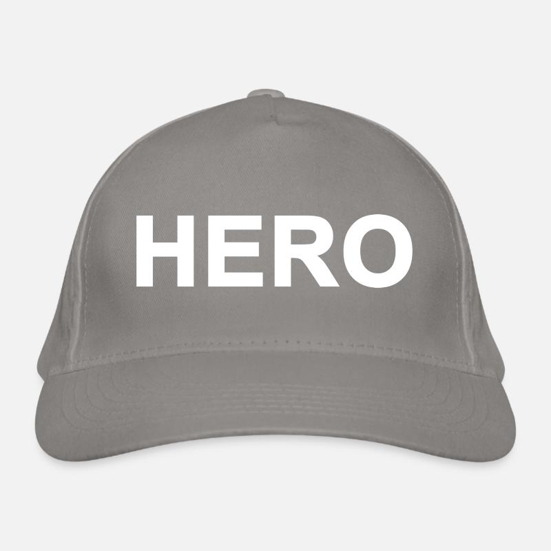 Big Bold Hero White Text Organic Baseball Cap