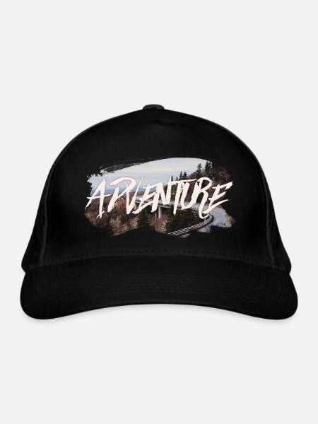 Adventure - Organic Baseball Cap - black - Front