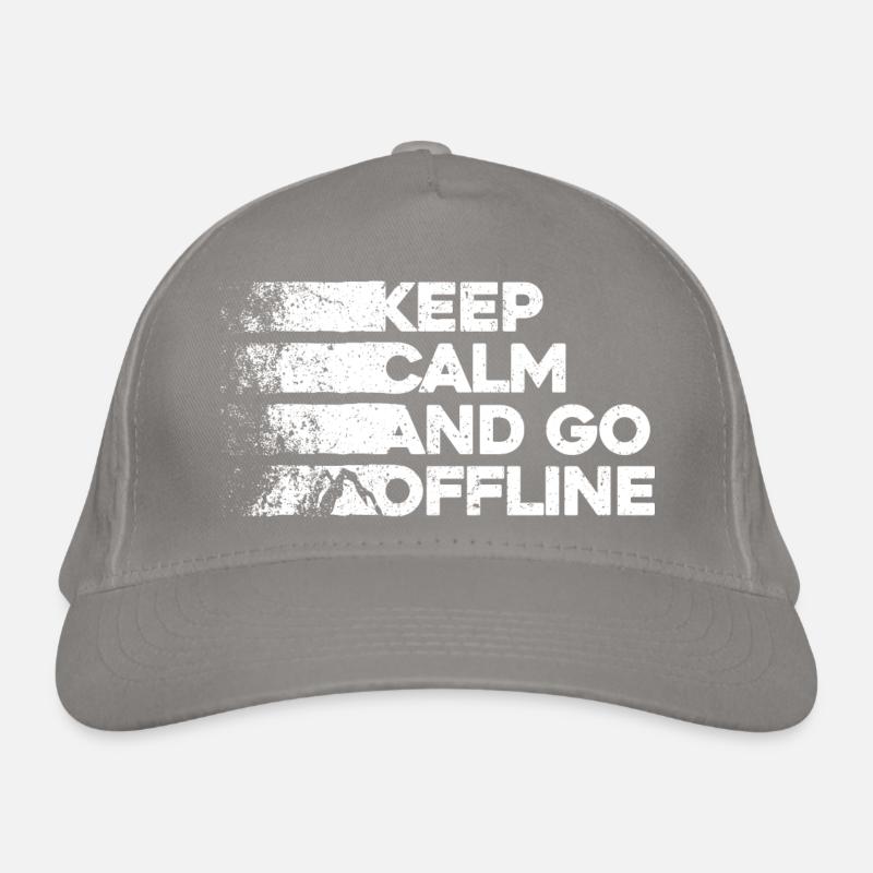 Restez calme et déconnectez-vous. Conception de randonnée Casquette classique bio