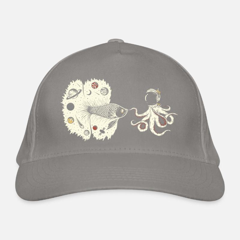 Oktopus trifft Kosmos Kampffisch im Weltall Bio-Baseballkappe