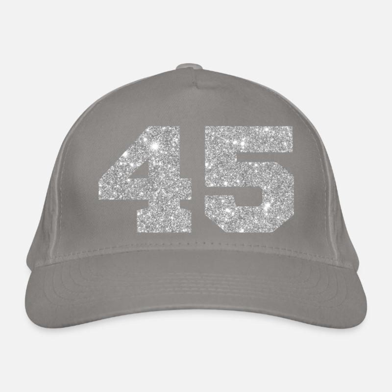 Nummer 45 Silberner Glitzer - 45-jähriges Jubiläum Bio-Baseballkappe