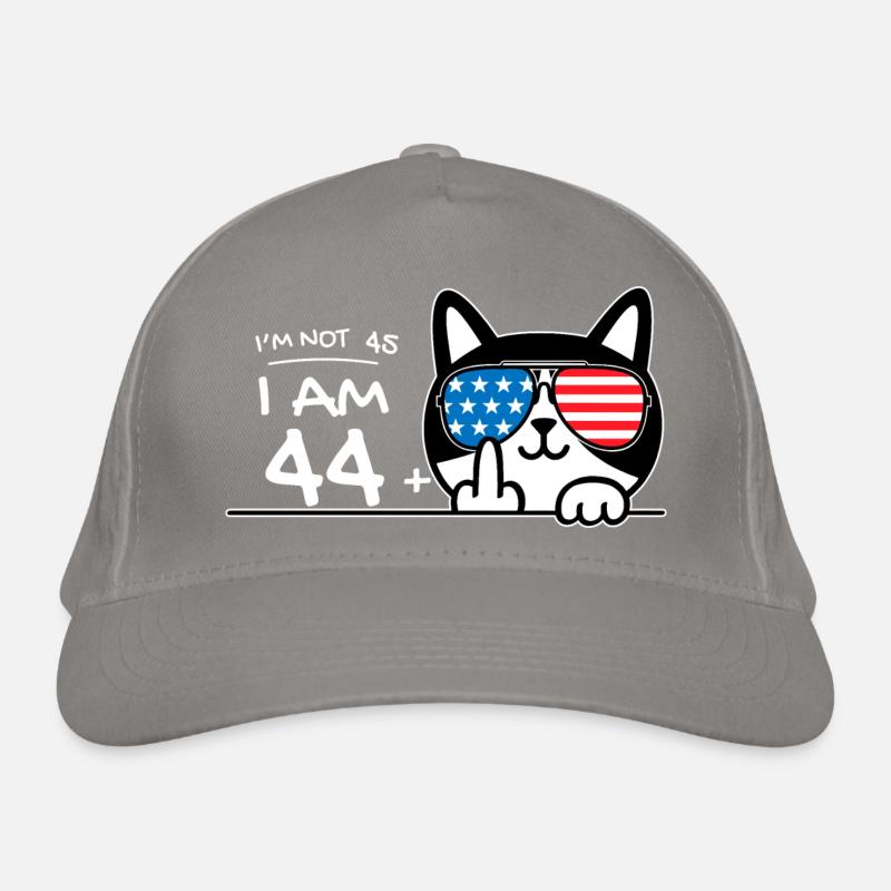 Ich bin nicht 45, ich bin 44 plus 1 Mittelfinger Katzenflipp Bio-Baseballkappe