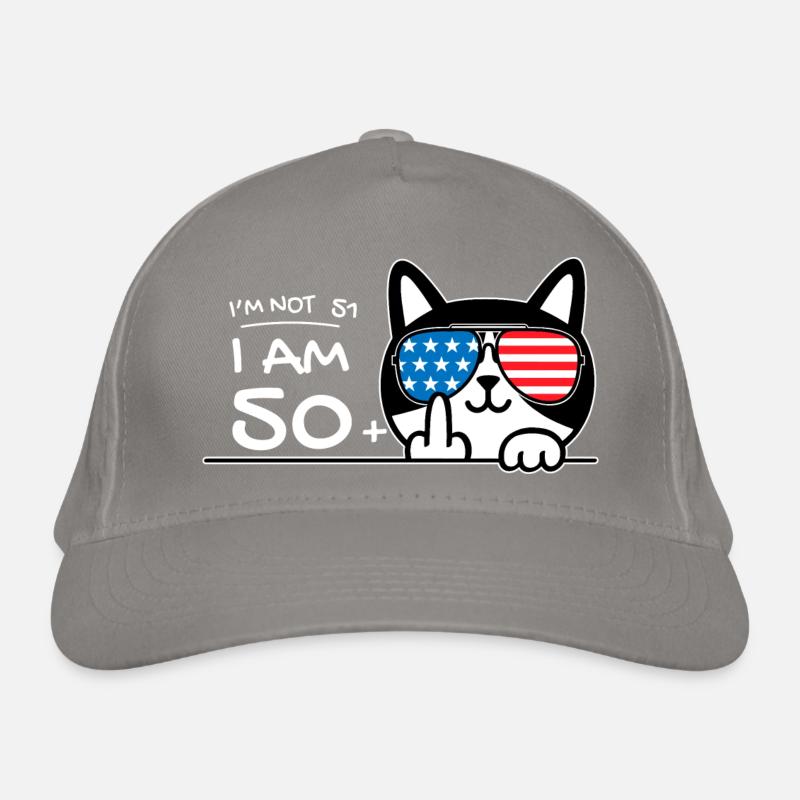 Ich bin nicht 51, ich bin 50 plus 1 Mittelfinger Katzenflip Bio-Baseballkappe