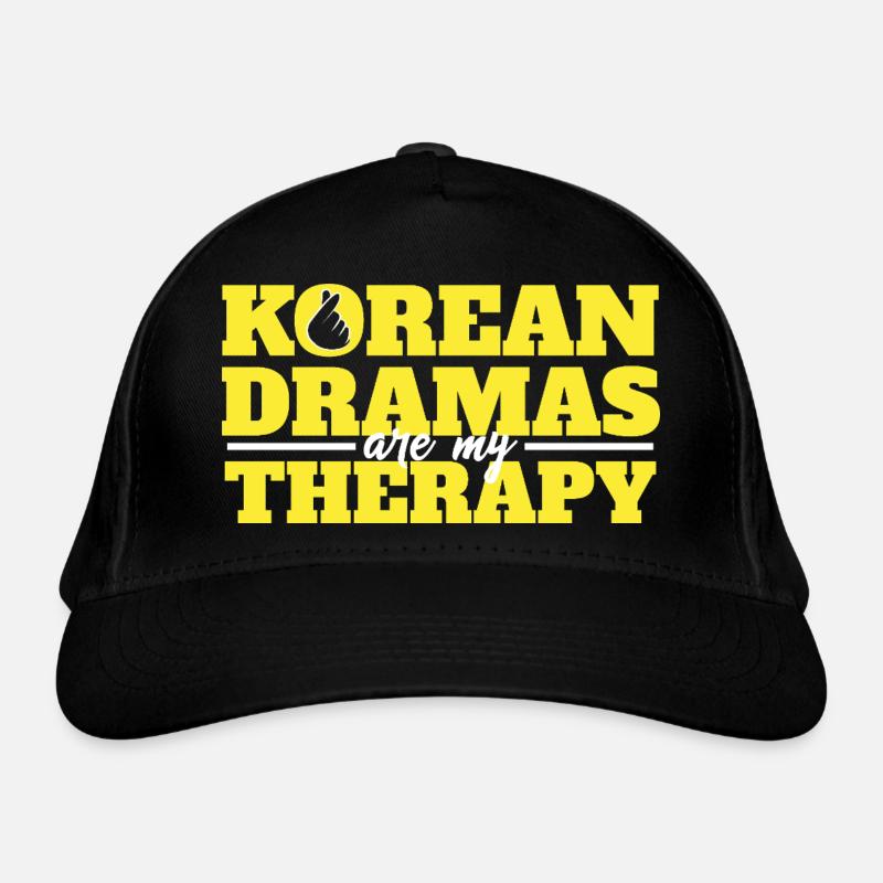 Korean Dramas Are Therapy Yellow K-Drama Design Bio-Baseballkappe