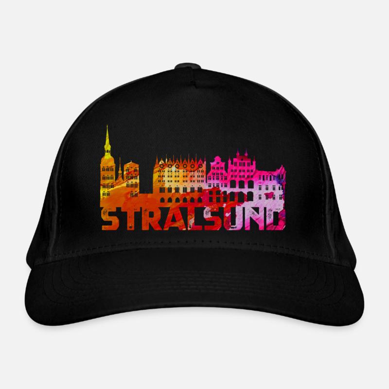 Hansestadt Stralsund Silhouette Skyline Ostsee B Bio-Baseballkappe