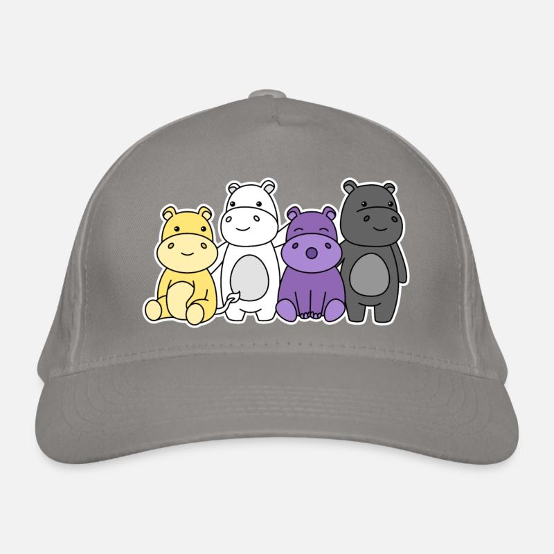 Nonbinary Flag Hippo Design for Proud Enbys Organic Baseball Cap