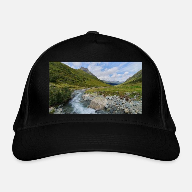 Mountain landscape panorama with river Organic Baseball Cap
