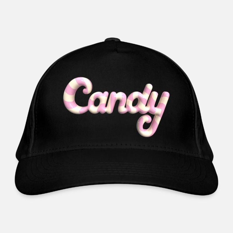 Candy Lettering – 3D Render Candy Style Organic Baseball Cap