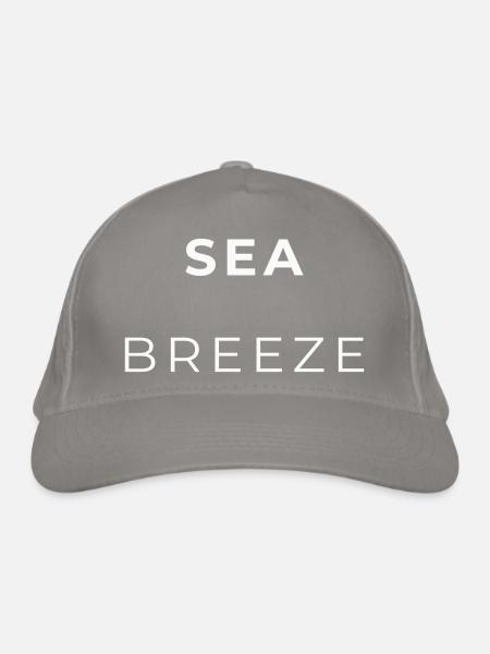 Breeze Navy Minimalistische Typografie - Bio-Baseballkappe - Hellgrau - Vorne