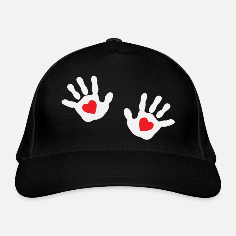 Bébé Haende Bébé haende Herz - Casquette classique bio - noir