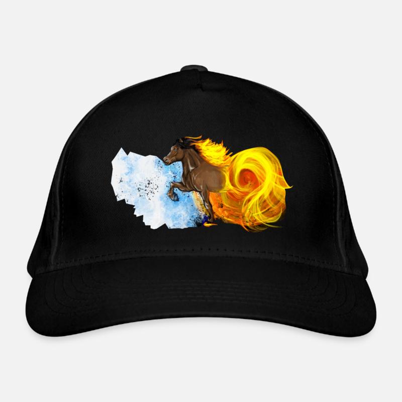 Feu et glace - Art du cheval islandais Casquette classique bio