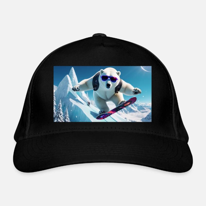 fliegender Eisbär Bio-Baseballkappe