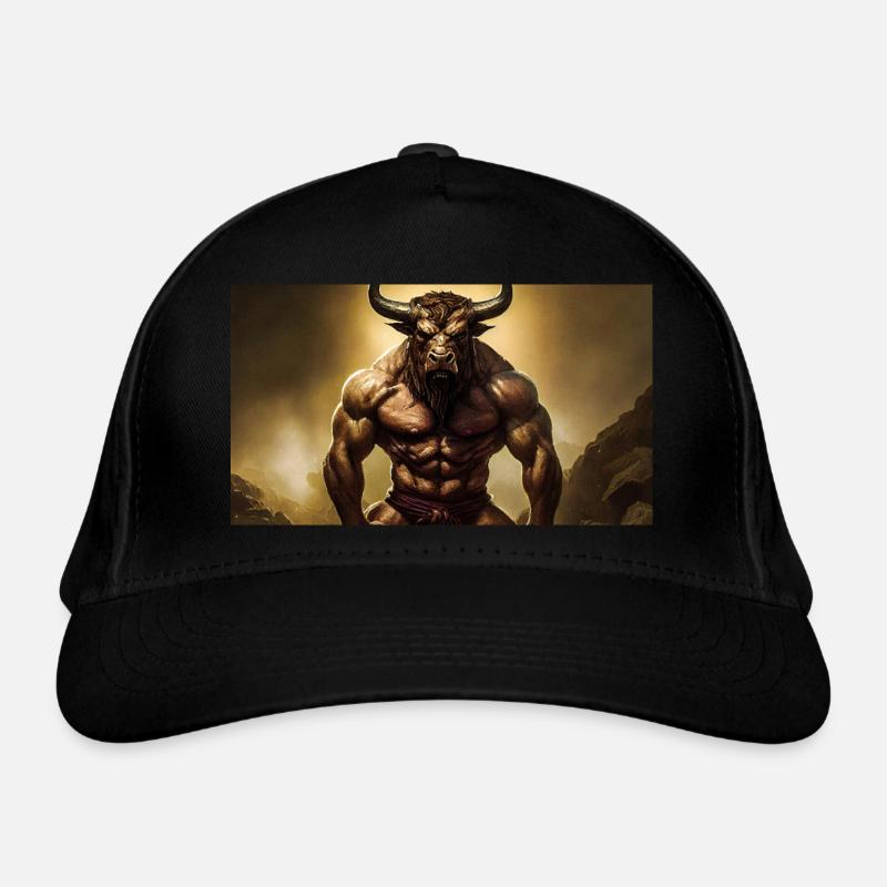 evil Minotaur monster dark horror scary Halloween Organic Baseball Cap