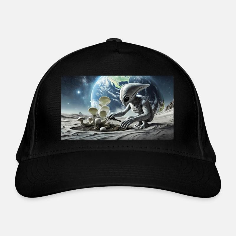 extraterrestre gris à la surface de la lune – collection de lune Casquette classique bio