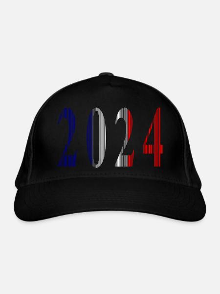 2024 Bleu Blanc Rouge - Casquette classique bio - noir - Devant