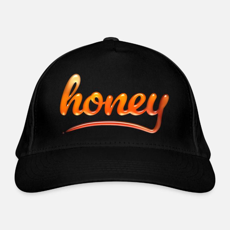 Honey Text Art Organic Baseball Cap