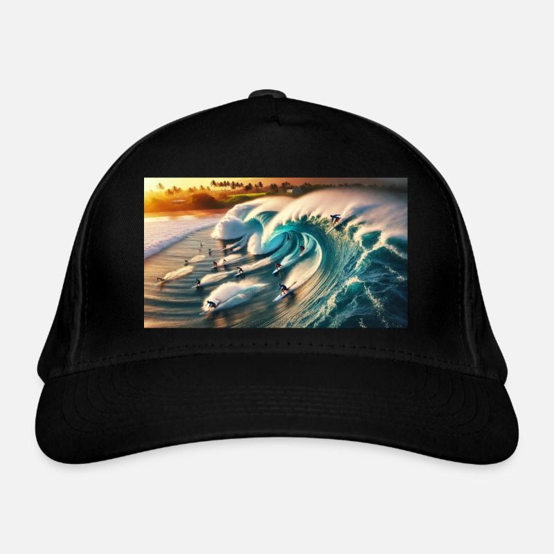 Pipelining surfers Organic Baseball Cap