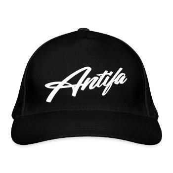ANTIFA fancy lettering - Organic Baseball Cap - black - Front