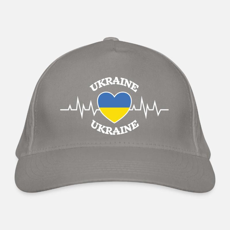 Design Flag Heart Ukraine Ukrainian Pride Organic Baseball Cap