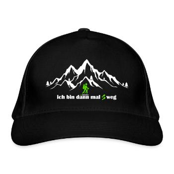 Ich bin dann mal weg Berge Wandern Bergrausch - Bio-Baseballkappe - Schwarz - Vorne