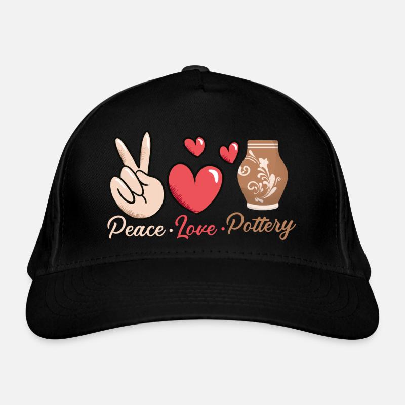 Peace Love Pottery Pot Maker Ceramics Artist Organic Baseball Cap