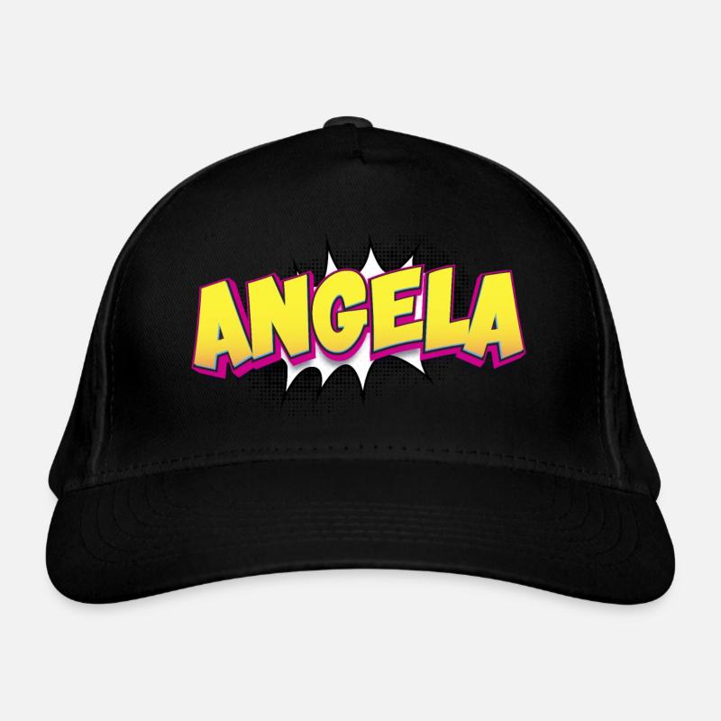 Angela Custom Name Comic Book Style Pop Art, Organic Baseball Cap