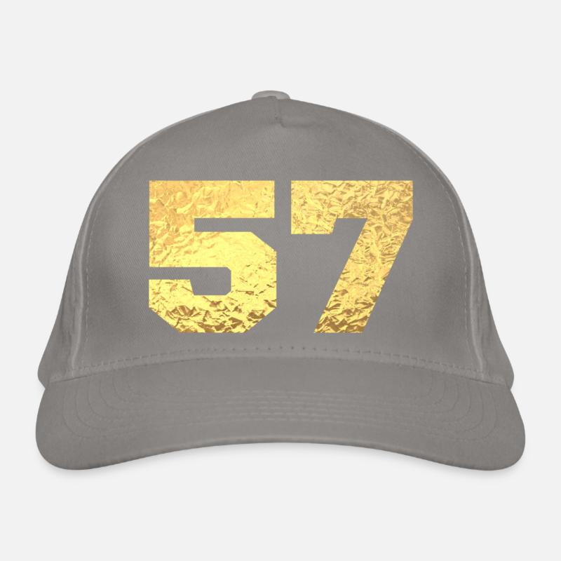 Numéro 57 paillettes doré - 57e anniversaire Casquette classique bio