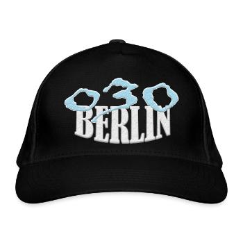 Berlin 030 Shirt exklusive - Bio-Baseballkappe - Schwarz - Vorne