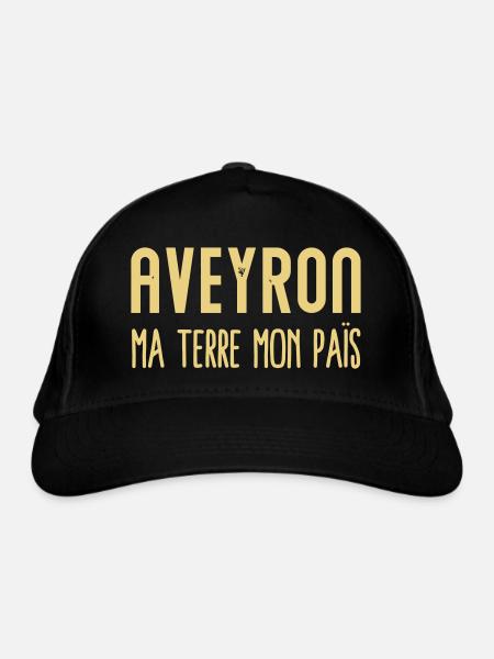 Aveyron terre aveyronnais - Casquette classique bio - noir - Devant