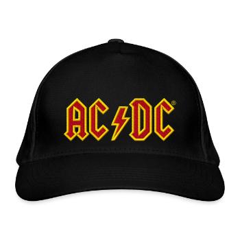 AC/DC Chest Logo In Red And Yellow - Organic Baseball Cap - black - Front