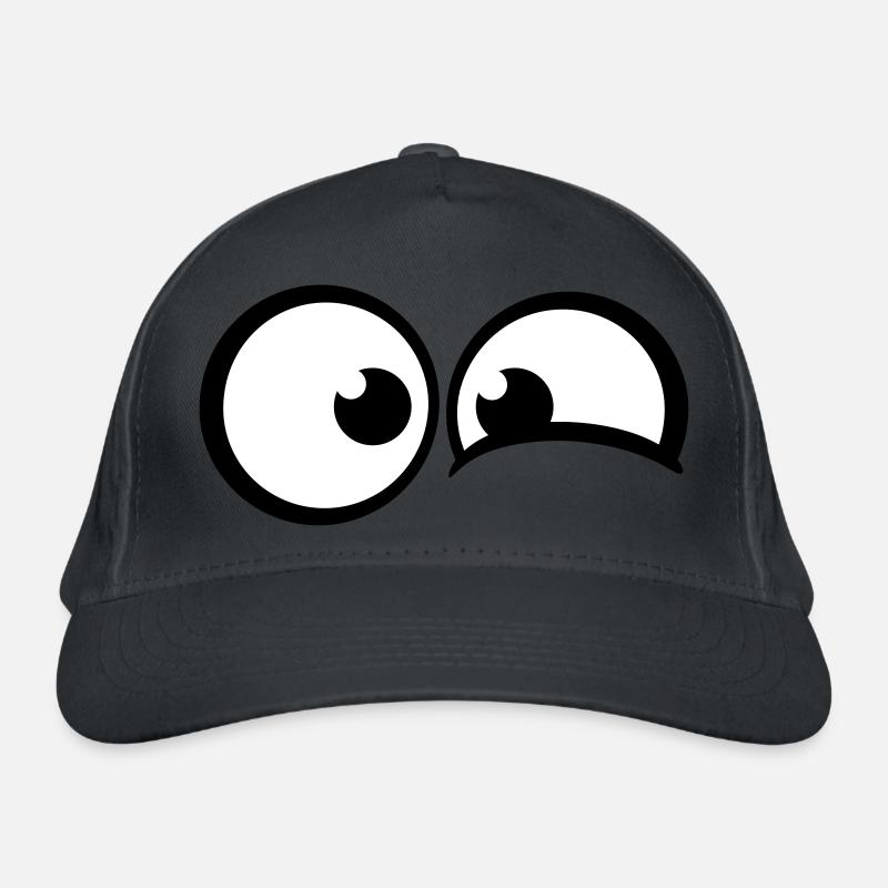 Anxious comic eyes Organic Baseball Cap