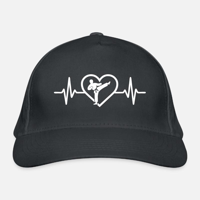 Karate Kaempfer Silhouette Heart Organic Baseball Cap