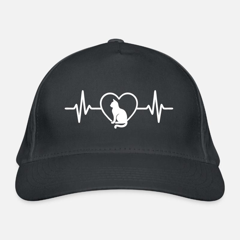 Cute Cat My 4-Legged Heart Organic Baseball Cap