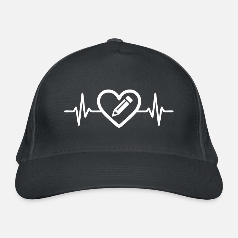 Pencil Drawing Art Heart Organic Baseball Cap