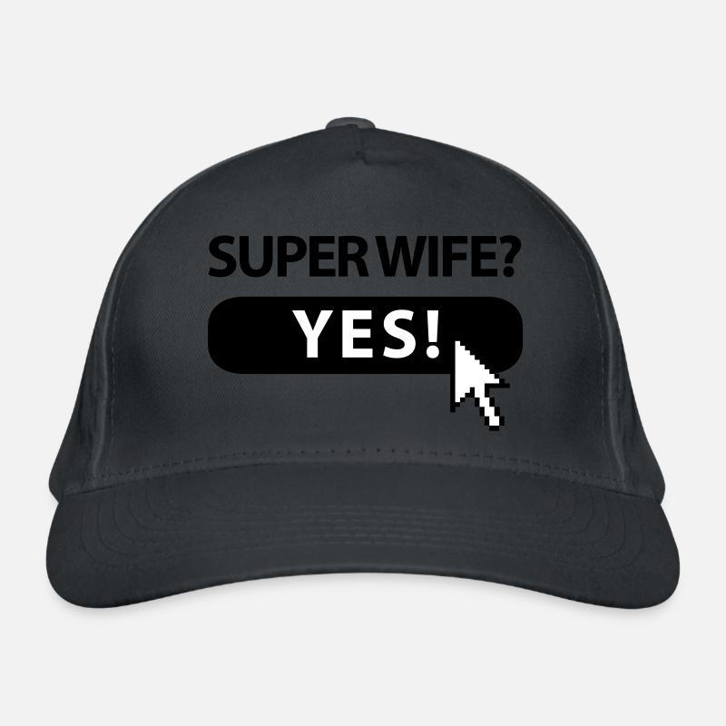 super_wife_button_f3 Organic Baseball Cap