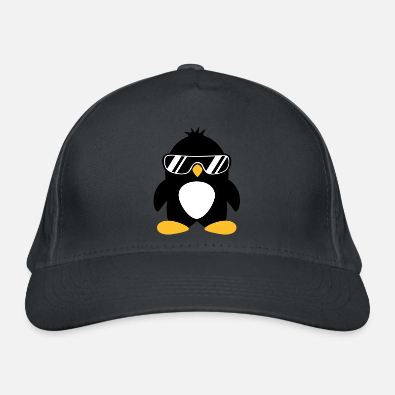 Cooler süßer Chef Pinguin Vogel mit Sonnenbrille Bio-Baseballkappe