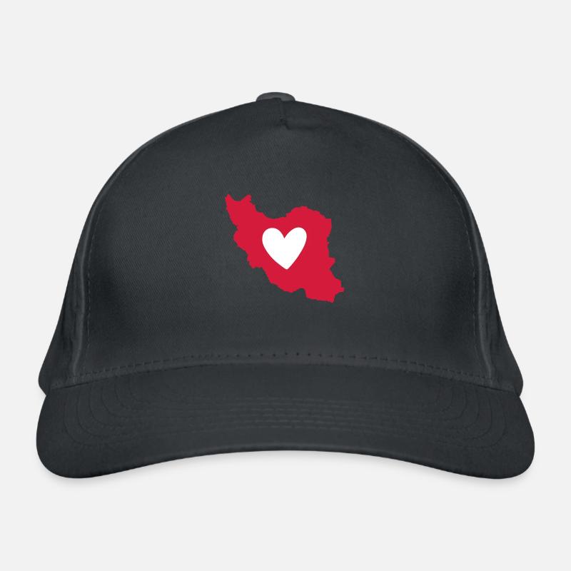 Iran Heart Love Organic Baseball Cap